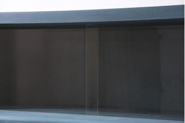 ペイント家具　昭和レトロ　昭和中期　モールガラス　レトロな雰囲気漂う飾り棚付き本箱(ブックケース、収納棚、戸棚、キャビネット)(R-036621)