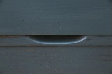 ペイント家具　昭和レトロ　昭和中期　モールガラス　レトロな雰囲気漂う飾り棚付き本箱(ブックケース、収納棚、戸棚、キャビネット)(R-036621)