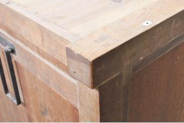 アンティーク家具　和製アンティーク　前面ヒノキ材　六尺　重ね収納箪笥サイドボード(夜具箪笥、テレビ台、和タンス、水屋箪笥)(R-036626)