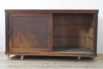 アンティーク家具　和製アンティーク　六尺　収納箪笥サイドボード(夜具箪笥、時代箪笥、和タンス、水屋箪笥)(R-036629)
