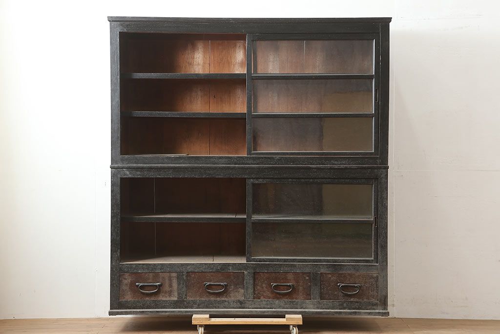 アンティーク家具　和製アンティーク　重ねキャビネット・重ね(戸棚、水屋箪笥、収納棚)(R-036639)