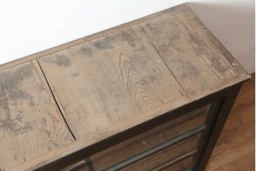 アンティーク家具　和製アンティーク　重ねキャビネット・上段(戸棚、水屋箪笥、収納棚)(R-036640)