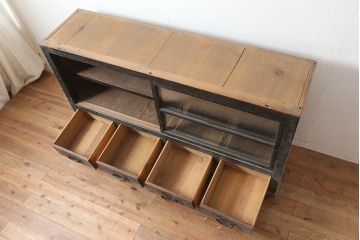 アンティーク家具　和製アンティーク　重ねキャビネット・下段(戸棚、水屋箪笥、収納棚)(R-036641)