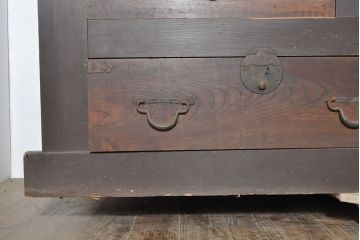 アンティーク家具　特大サイズ!　和の空間を高める存在感抜群の九尺収納箪笥(キャビネット、水屋箪笥)(R-036644)
