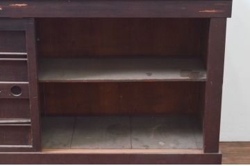 アンティーク家具　古民具　ヒノキ材　六尺サイズの収納箪笥サイドボード(水屋箪笥、テレビ台)(R-036646)