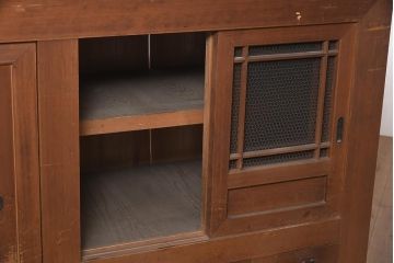 アンティーク家具　大正昭和初期　和の空間を引き立てる重ね水屋箪笥・重ね(六尺水屋箪笥、キャビネット、収納棚)(R-036654)