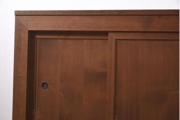 アンティーク家具　大正昭和初期　和の空間を引き立てる重ね水屋箪笥・上段(六尺水屋箪笥、キャビネット、収納棚)(R-036655)