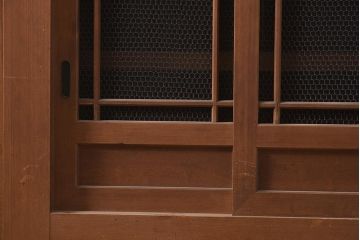 アンティーク家具　大正昭和初期　和の空間を引き立てる重ね水屋箪笥・上段(六尺水屋箪笥、キャビネット、収納棚)(R-036655)
