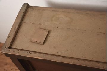 アンティーク家具　ヒノキ材　六尺　飛騨(岐阜)産　趣溢れる水屋箪笥キャビネット(収納棚、食器棚)(R-036660)