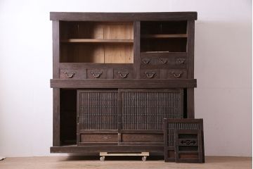 アンティーク家具　明治大正期　重ね水屋箪笥(収納棚)(R-036663)