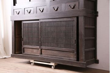 アンティーク家具　明治大正期　重ね水屋箪笥(収納棚)(R-036663)