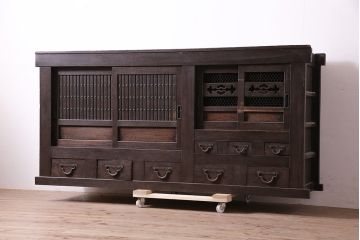 アンティーク家具　明治大正期　重ね水屋箪笥(収納棚)(R-036664)