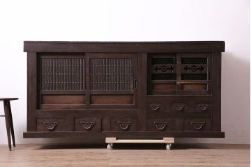 アンティーク家具　明治大正期　重ね水屋箪笥(収納棚)(R-036664)