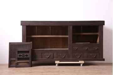 アンティーク家具　明治大正期　重ね水屋箪笥(収納棚)(R-036664)