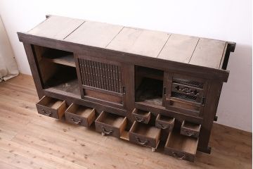 アンティーク家具　明治大正期　重ね水屋箪笥(収納棚)(R-036664)