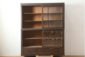 アンティーク家具　昭和中期　重ねキャビネット・重ね(戸棚、水屋箪笥、収納棚)(R-036675)