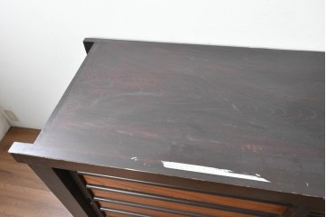 和製アンティーク　明治大正期　木目の美しさが引き立つ舞良戸のサイドボード　(R-036678)