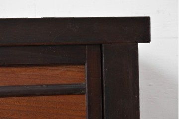 和製アンティーク　明治大正期　木目の美しさが引き立つ舞良戸のサイドボード　(R-036678)