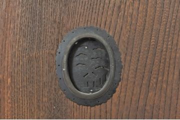 アンティーク家具　前面ヒノキ・ケヤキ材　収納箪笥キャビネット(食器棚、水屋箪笥、夜具箪笥、布団箪笥)(R-036687)です。