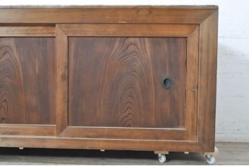 アンティーク家具　前面ヒノキ・ケヤキ材　収納箪笥キャビネット(テレビ台、水屋箪笥)(R-036688)