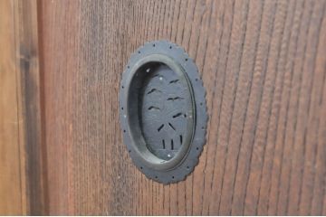 アンティーク家具　前面ヒノキ・ケヤキ材　収納箪笥キャビネット(テレビ台、水屋箪笥)(R-036688)
