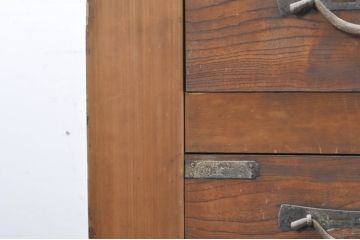 アンティーク家具　前面ヒノキ・ケヤキ材　収納箪笥キャビネット(テレビ台、水屋箪笥)(R-036689)