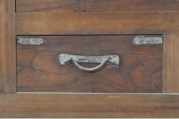 アンティーク家具　前面ヒノキ・ケヤキ材　収納箪笥キャビネット(テレビ台、水屋箪笥)(R-036689)