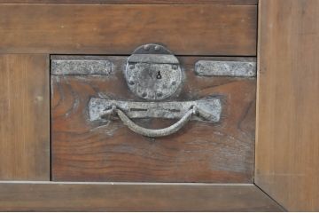 アンティーク家具　前面ヒノキ・ケヤキ材　収納箪笥キャビネット(テレビ台、水屋箪笥)(R-036689)