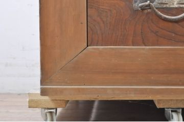アンティーク家具　前面ヒノキ・ケヤキ材　収納箪笥キャビネット(テレビ台、水屋箪笥)(R-036689)