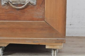 アンティーク家具　前面ヒノキ・ケヤキ材　収納箪笥キャビネット(テレビ台、水屋箪笥)(R-036689)