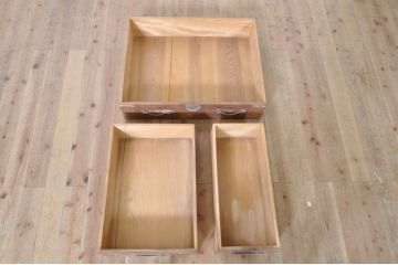アンティーク家具　前面ヒノキ・ケヤキ材　収納箪笥キャビネット(テレビ台、水屋箪笥)(R-036689)