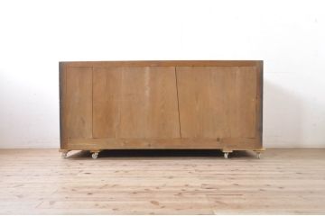 アンティーク家具　前面ヒノキ・ケヤキ材　収納箪笥キャビネット(テレビ台、水屋箪笥)(R-036689)