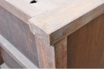 アンティーク家具　味のある木製引き戸の収納箪笥サイドボード(水屋箪笥、収納棚)(R-036698)