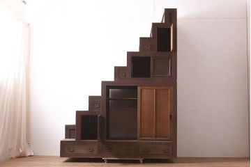 アンティーク家具　古民具　激レア!　特大サイズ　両面使いができる希少な階段箪笥(R-036699)
