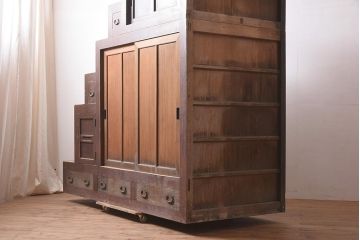 アンティーク家具　古民具　激レア!　特大サイズ　両面使いができる希少な階段箪笥(R-036699)