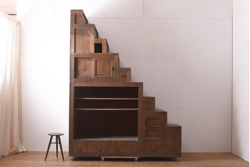 アンティーク家具　古民具　激レア!　特大サイズ　両面使いができる希少な階段箪笥(R-036699)