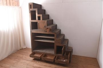 アンティーク家具　古民具　激レア!　特大サイズ　両面使いができる希少な階段箪笥(R-036699)