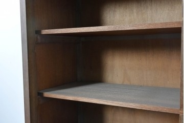 和製アンティーク　昭和レトロ　収納力たっぷりの大きなガラス戸棚　(R-036700)