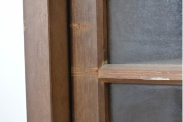 和製アンティーク　昭和レトロ　収納力たっぷりの大きなガラス戸棚　(R-036700)