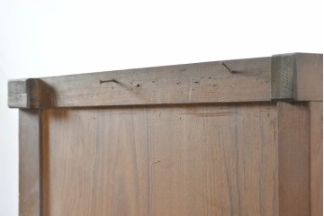 和製アンティーク　昭和レトロ　収納力たっぷりの大きなガラス戸棚　(R-036700)