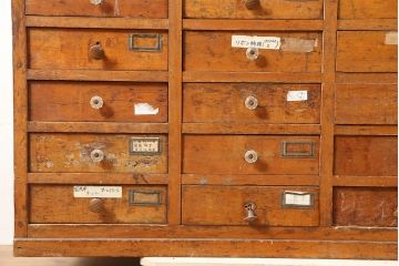 レトロ家具　昭和初期　和製アンティーク　引き出し40杯　使い込まれた風合いが素敵なチェスト(小物収納、引き出し)(R-036701)