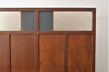 昭和レトロ　懐かしい雰囲気たっぷりのラワン材製衝立(パーテーション、つい立て)(R-036702)