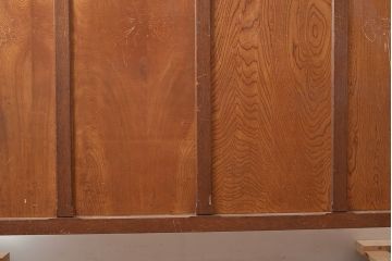 昭和レトロ　懐かしい雰囲気たっぷりのラワン材製衝立(パーテーション、つい立て)(R-036702)