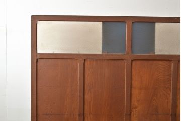 昭和レトロ　懐かしい雰囲気たっぷりのラワン材製衝立(パーテーション、つい立て)(R-036702)