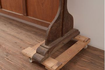 昭和レトロ　懐かしい雰囲気たっぷりのラワン材製衝立(パーテーション、つい立て)(R-036702)