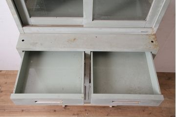 ビンテージ家具　昭和中期　インダストリアルなアイアンキャビネット(収納棚)(R-036703)