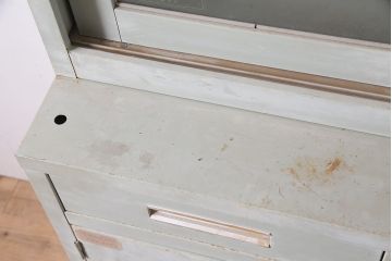 ビンテージ家具　昭和中期　インダストリアルなアイアンキャビネット(収納棚)(R-036703)