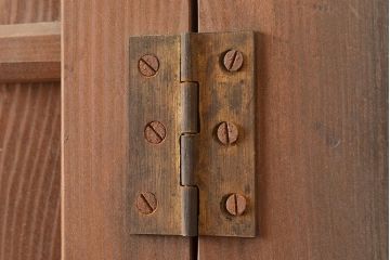 アンティーク家具　明治期　ヒノキ材　収納箪笥　キャビネット(水屋箪笥、戸棚、夜具箪笥、布団箪笥)(R-036704)