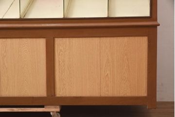 アンティーク家具　昭和中期　ナチュラルでレトロなガラスケース(ショーケース、陳列棚、マス目)(R-036708)