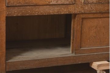 アンティーク家具　昭和中期　ナチュラルでレトロなガラスケース(ショーケース、陳列棚、マス目)(R-036708)